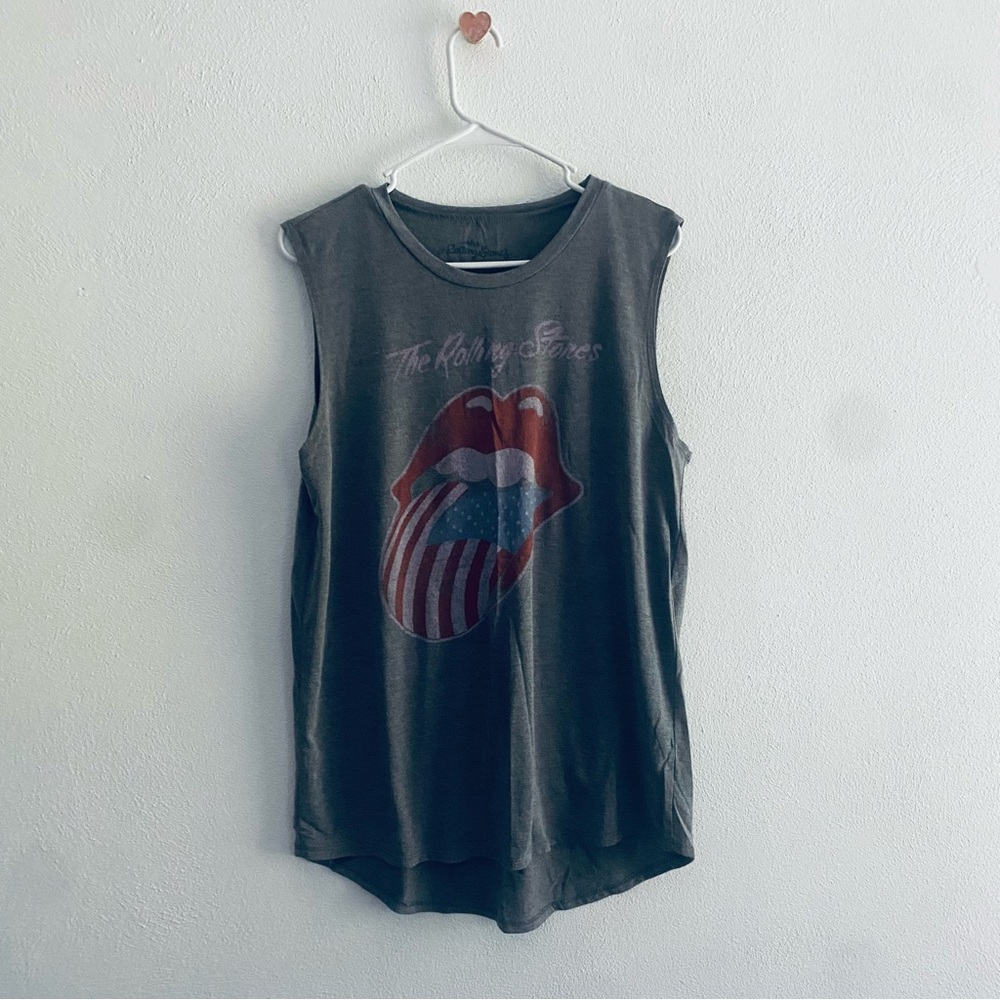 Rolling Stones gray graphic tank top